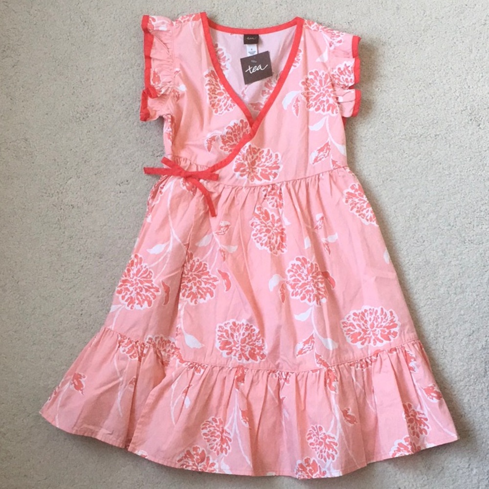 Girls Tea Collection Printed Wrap Dress NWT 6